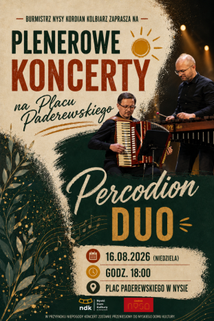 PLENEROWE KONCERTY NA PLACU PADEREWSKIEGO - PERCODION DUO